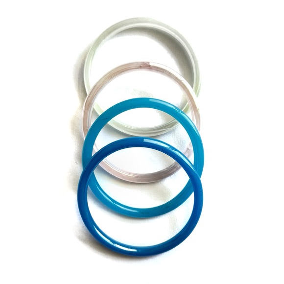 Boutique Glass Bracelet Bangles with Holograph Coating Colorful Set - Picture 4 of 7